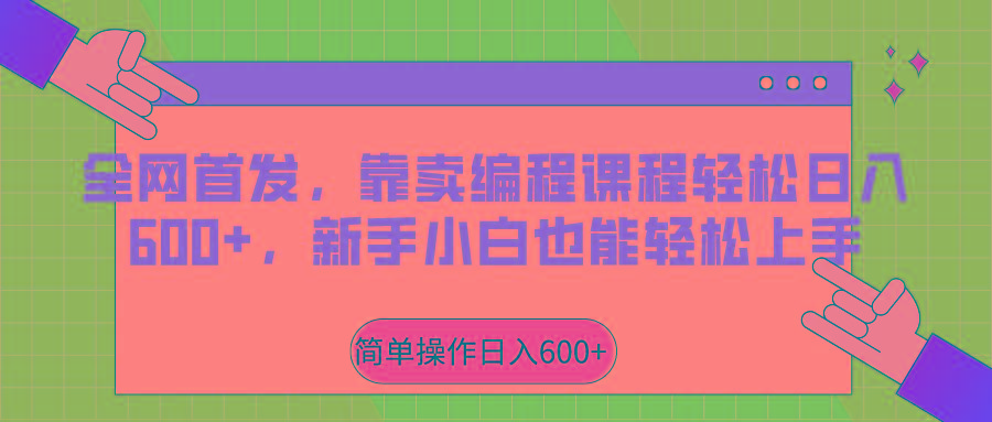 全网首发，靠卖编程课程轻松日入600+，新手小白也能轻松上手-南友云赚