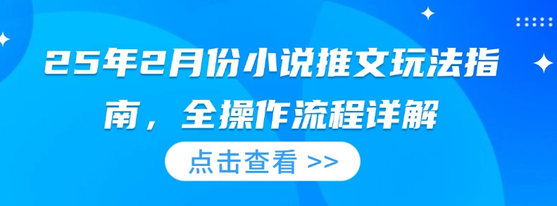 25年2月份小说推文玩法指南，全操作流程详解-南友云赚