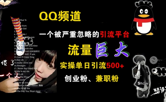 QQ频道，一个被严重忽略的引流平台，流量巨大 实操单日引流500+创业粉兼职粉【揭秘】-南友云赚