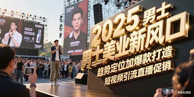 2025男士美业新风口，趋势定位加爆款打造，短视频引流直播促销-南友云赚