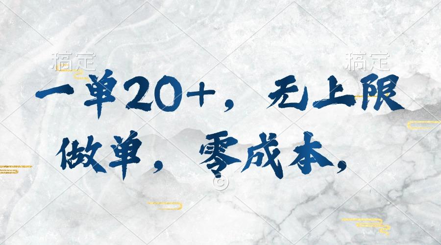 一单20+，无上限做单，零成本，执行就有收入-南友云赚