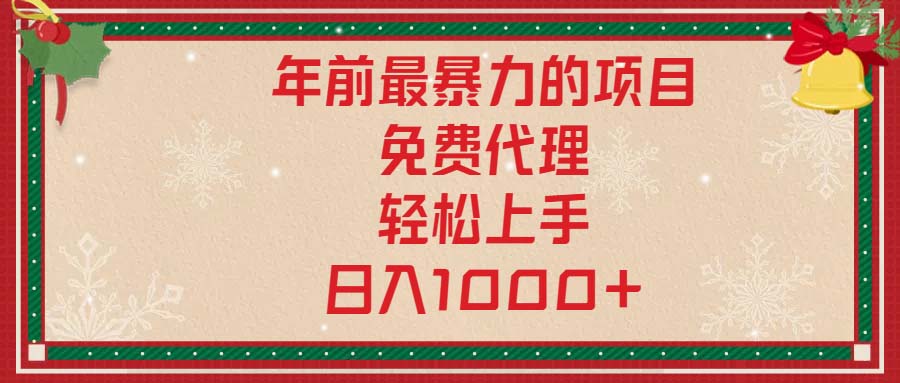 年前最暴力的项目，免费代理，轻松上手，日入1000+-南友云赚