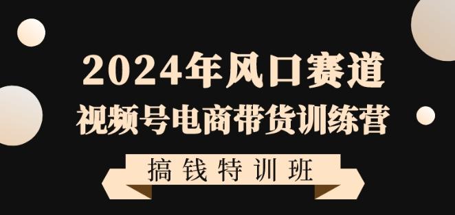 2024年风口赛道视频号电商带货训练营搞钱特训班，带领大家快速入局自媒体电商带货-南友云赚