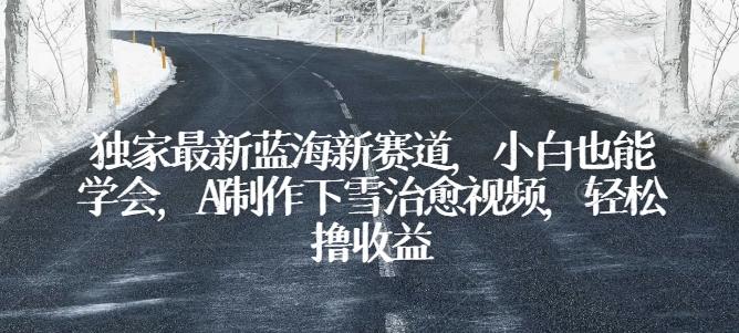 独家最新蓝海新赛道，小白也能学会，AI制作下雪治愈视频，轻松撸收益【揭秘】-南友云赚