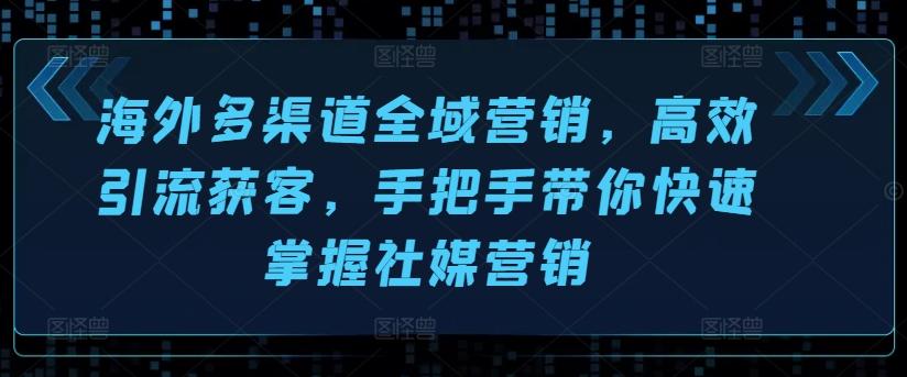 海外多渠道全域营销，高效引流获客，手把手带你快速掌握社媒营销-南友云赚