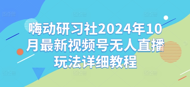 嗨动研习社2024年10月最新视频号无人直播玩法详细教程-南友云赚