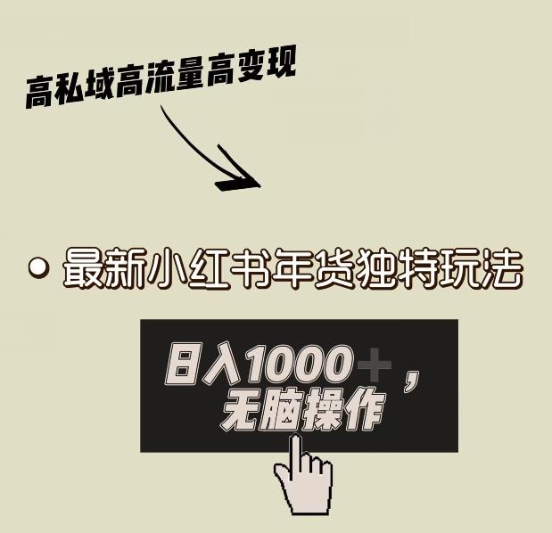 小红书年货独特玩法，高私域高流量高变现，日入1000+小白易上手-南友云赚