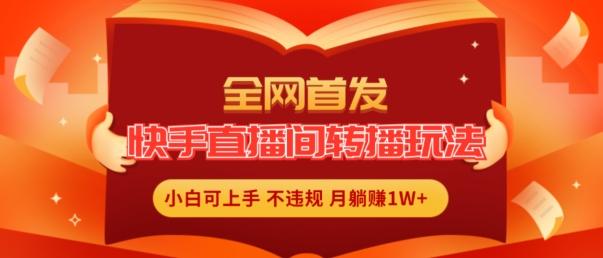全网首发，快手直播间转播玩法简单躺赚，真正的全无人直播，小白轻松上手月入1W+【揭秘】-南友云赚
