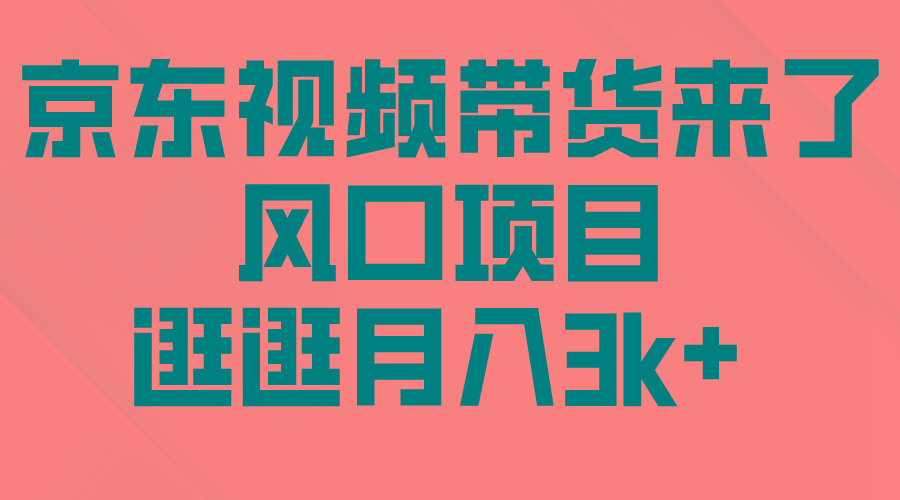 (10025期)京东短视频带货来了，风口项目，逛逛月入3k+-南友云赚