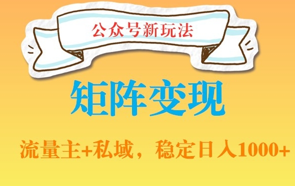 公众号软件玩法私域引流网盘拉新，多种变现，稳定日入1000【揭秘】-南友云赚