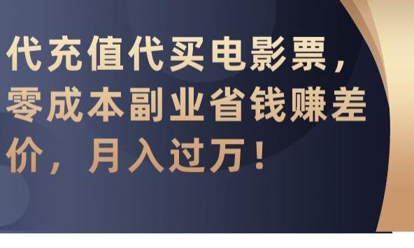 代充值代买电影票，零成本副业省钱赚差价，月入过万【揭秘】-南友云赚