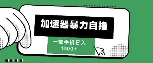 205新风口，加速器暴力自撸，单机日入1k+【揭秘】-南友云赚