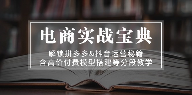 电商实战宝典 解锁拼多多&抖音运营秘籍 含高价付费模型搭建等分段教学-南友云赚