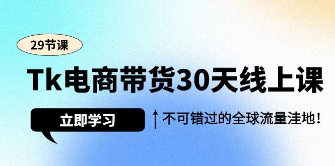 (9463期)Tk电商带货30天线上课，不可错过的全球流量洼地(29节课)-南友云赚