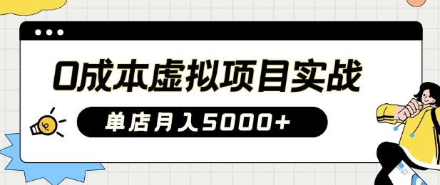 0成本虚拟项目实战手把手教你落地，单店月入5k-南友云赚