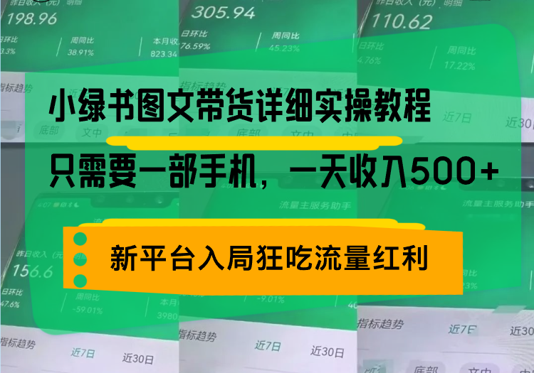 小绿书图文带货详细实操教程，只需要一部手机，一天收入500+，轻松变现-南友云赚