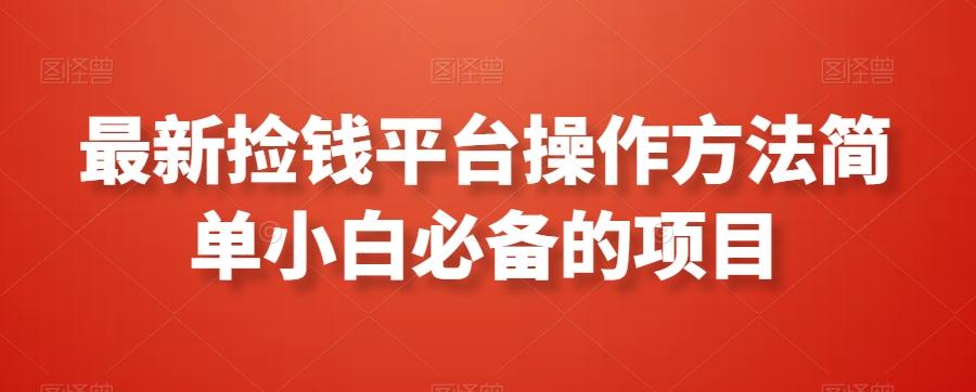 最新捡钱平台操作方法简单小白必备的项目-南友云赚