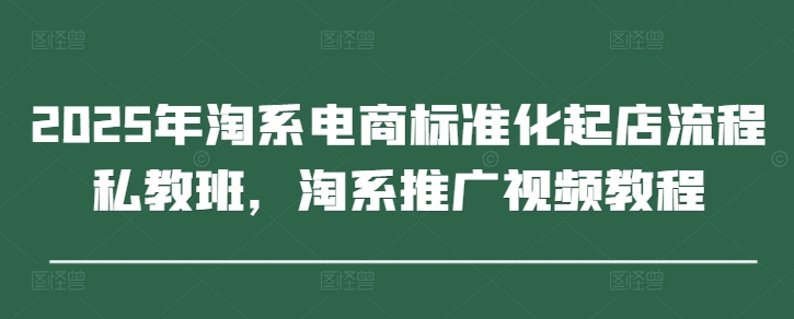 2025年淘系电商标准化起店流程私教班，淘系推广视频教程-南友云赚