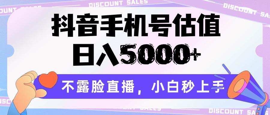 抖音手机号估值，日入5000+，不露脸直播，小白秒上手-南友云赚