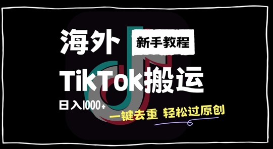 2024最新海外TikTok搬运玩法，一键去重轻松过原创，新手无经验也能日入1k【揭秘】-南友云赚