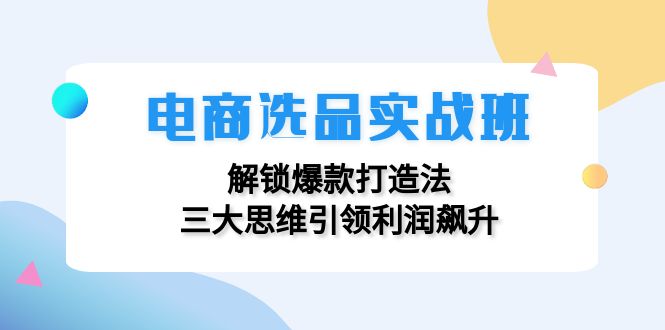电商选品实战班：解锁爆款打造法，三大思维引领利润飙升-南友云赚