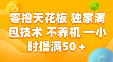 零撸天花板，独家满包技术 不养机 一小时撸满50+【揭秘】-南友云赚