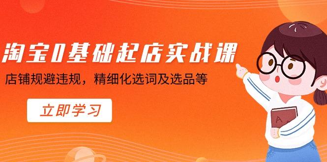 淘宝0基础起店实操课，店铺规避违规，精细化选词及选品等-南友云赚
