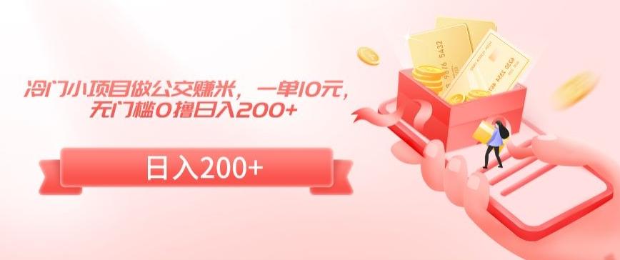 冷门小项目做公交赚米，一单10元，无门槛0撸日入200+【揭秘】-南友云赚