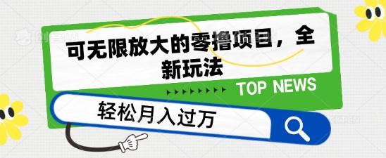 可无限放大的零撸项目，全新玩法，一天单机撸个50+没问题【揭秘】-南友云赚