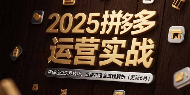 2025拼多多运营实战：店铺定位选品技巧，爆款打造全流程解析(更新6月-南友云赚