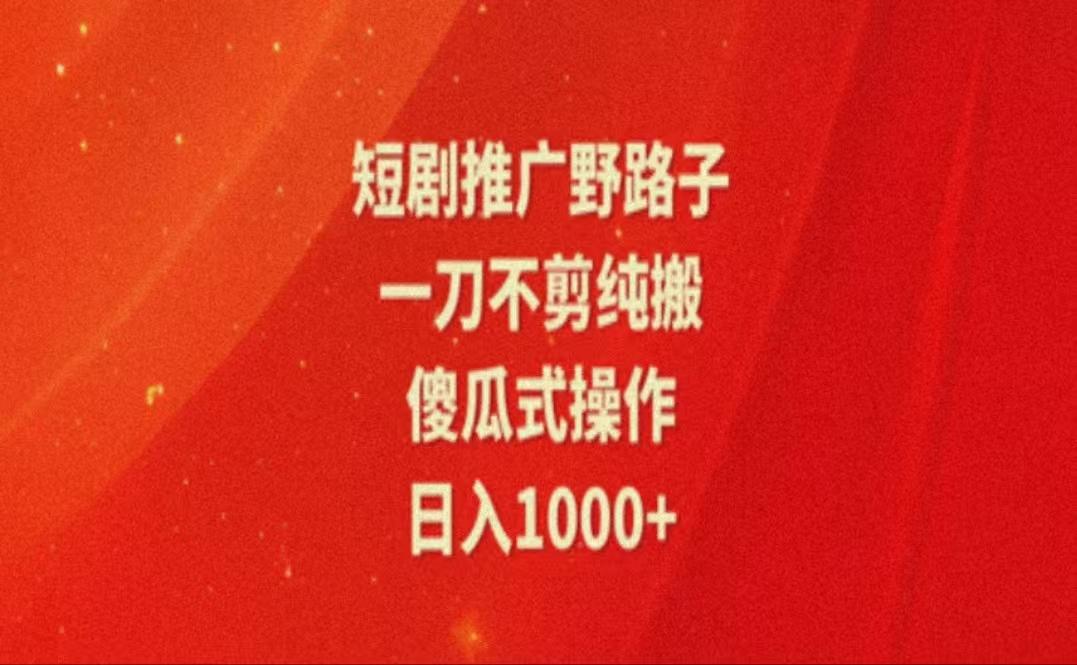 暑假风口项目，短剧推广全新玩法，一刀不剪纯搬运，轻松日入1000+-南友云赚