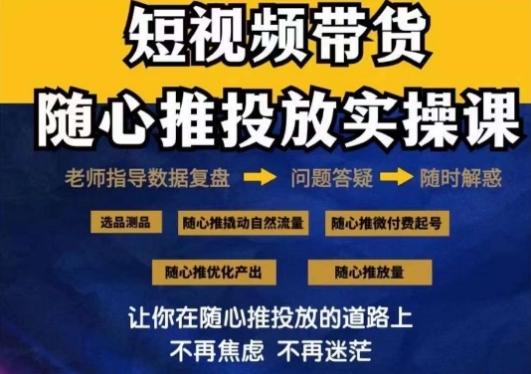 2024好物分享随心推投放实操课，随心推撬动自然流量/微付费起号/优化产出-南友云赚