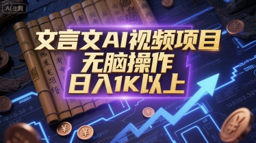 文言文AI视频项目，无脑操作，日入1K以上-南友云赚