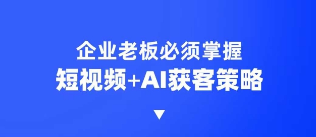 企业短视频AI获客霸屏流量课，6步短视频+AI突围法，3大霸屏抢客策略-南友云赚