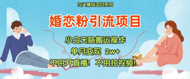 小红书婚恋粉引流，不用开直播，不用拍视频，不用做交付【揭秘】-南友云赚