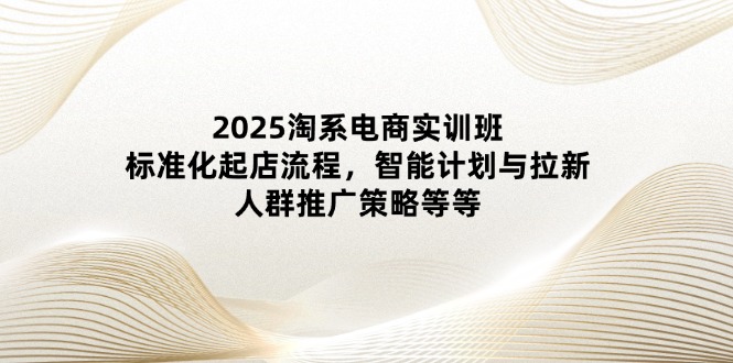 2025淘系电商实训班：标准化起店流程，智能计划与拉新，人群推广策略等等-南友云赚