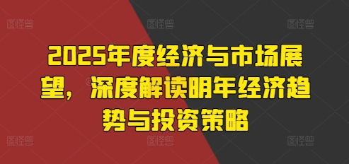 2025年度经济与市场展望，深度解读明年经济趋势与投资策略-南友云赚