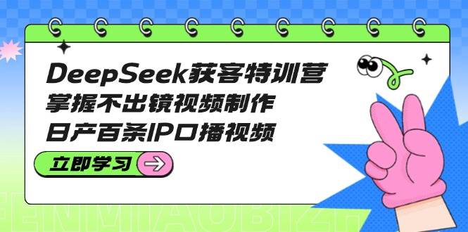 DeepSeek获客特训营：掌握不出镜视频制作，日产百条IP口播视频-南友云赚