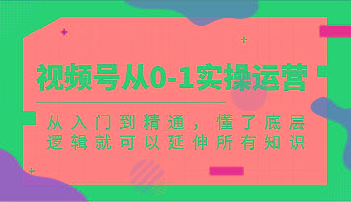 视频号从0-1实操运营，从入门到精通，懂了底层逻辑就可以延伸所有知识(更新2024.7)-南友云赚
