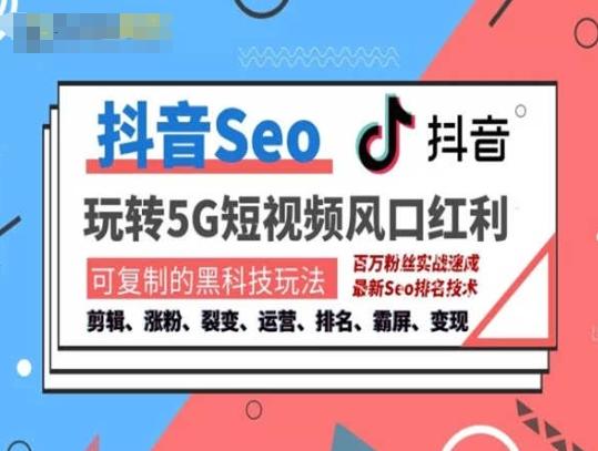 抖音SEO引流培训课程-抓住抖音风口，实现搜索排名，获取精准流量，快速成交变现-南友云赚
