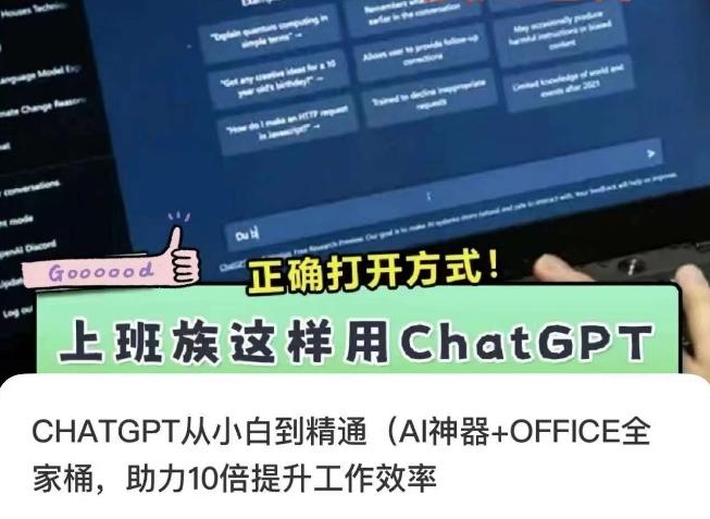 CHATGPT从小白到精通，AI神器+OFFICE全家桶，助力10倍提升工作效率-南友云赚