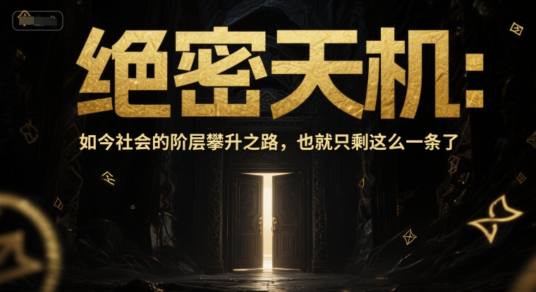 付费文章：绝密天机：如今社会的阶层攀升之路，也就只剩这么一条了-南友云赚