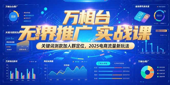 万相台无界推广实战课，关键词测款加人群定位，2025电商流量新玩法-南友云赚