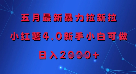 五月最新暴力拉新拉，小红薯4.0新手小白可做，日入多张-南友云赚