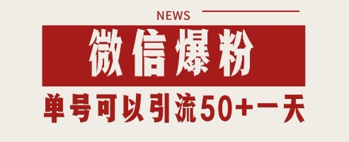 微信爆粉，私域暴力引流打法日引千粉 单号日进50+【揭秘】-南友云赚