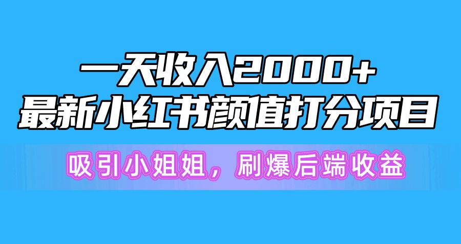 一天收入2000+，最新小红书颜值打分项目，吸引小姐姐，刷爆后端收益-南友云赚