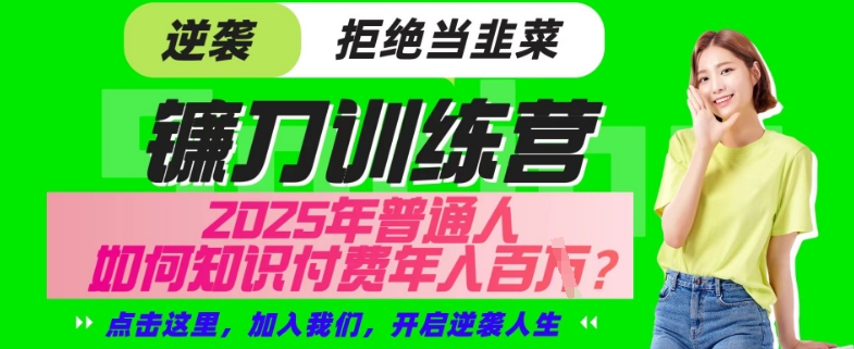 【网创项目终点站-镰刀训练营超级IP合伙人】25年普通人如何通过“知识付费”年入百个-仅此一版【揭秘】-南友云赚
