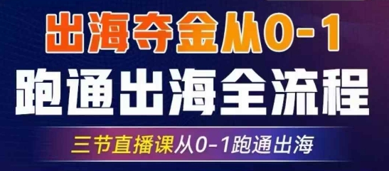 2025出海夺金从0-1跑通出海全流程，三节直播课从0-1跑通出海，教你用AI跑通全流程-南友云赚