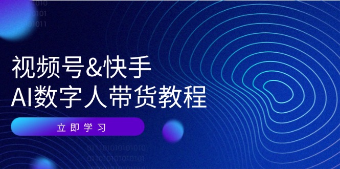 视频号快手AI数字人带货教程：认知、技术、运营、拓展与资源变现-南友云赚