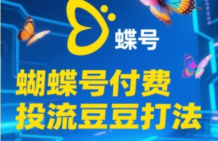2025蝴蝶号付费投流豆豆打法，助新手快速掌握付费流量撬动自然流的核心玩法-南友云赚